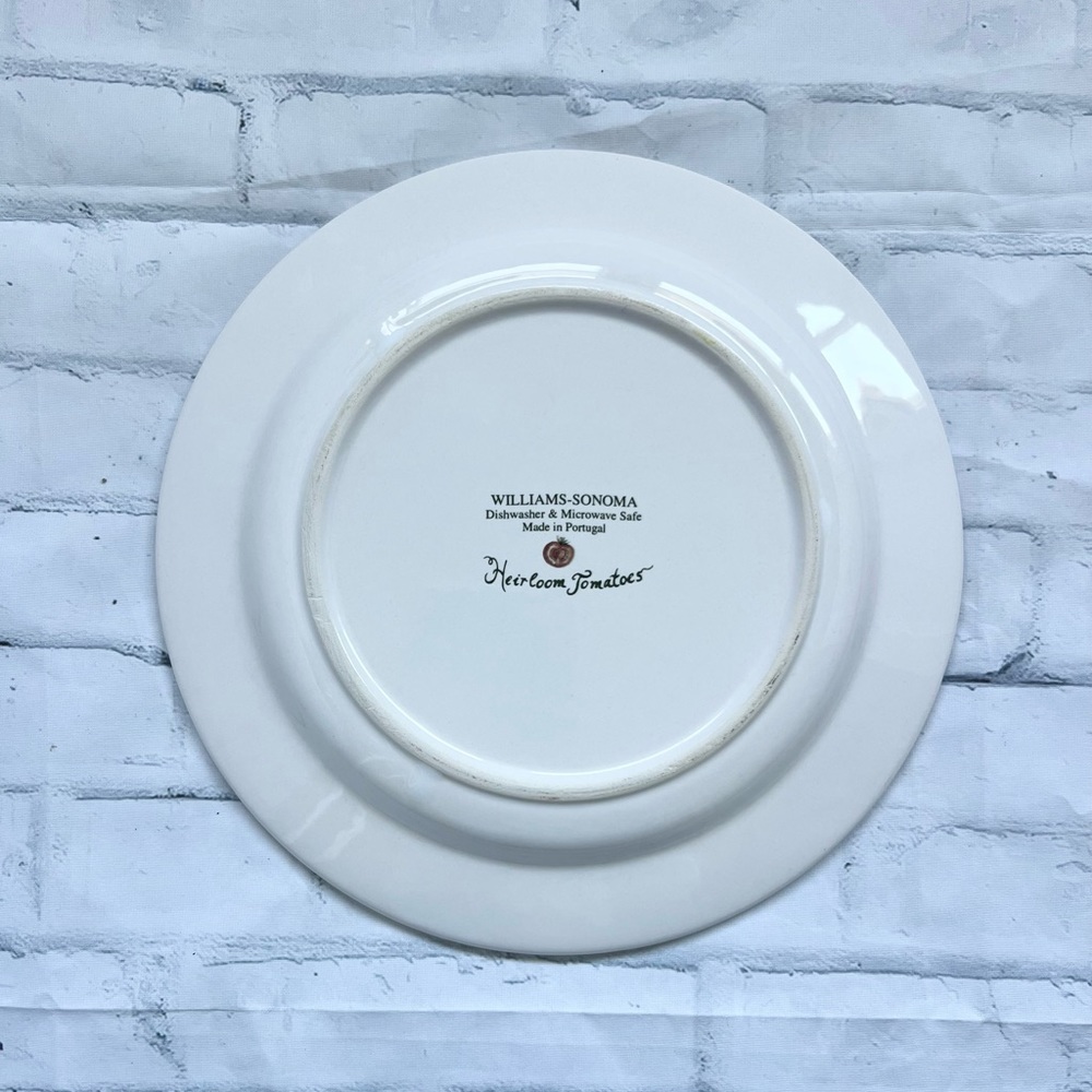 4 WILLIAMS SONOMA HEIRLOOM TOMATOES SALAD PLATES DISCONTINUED 8 3/4" Garden - Picture 5 of 11